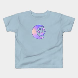 Pastel Dreamy Moon and Stars Kids T-Shirt